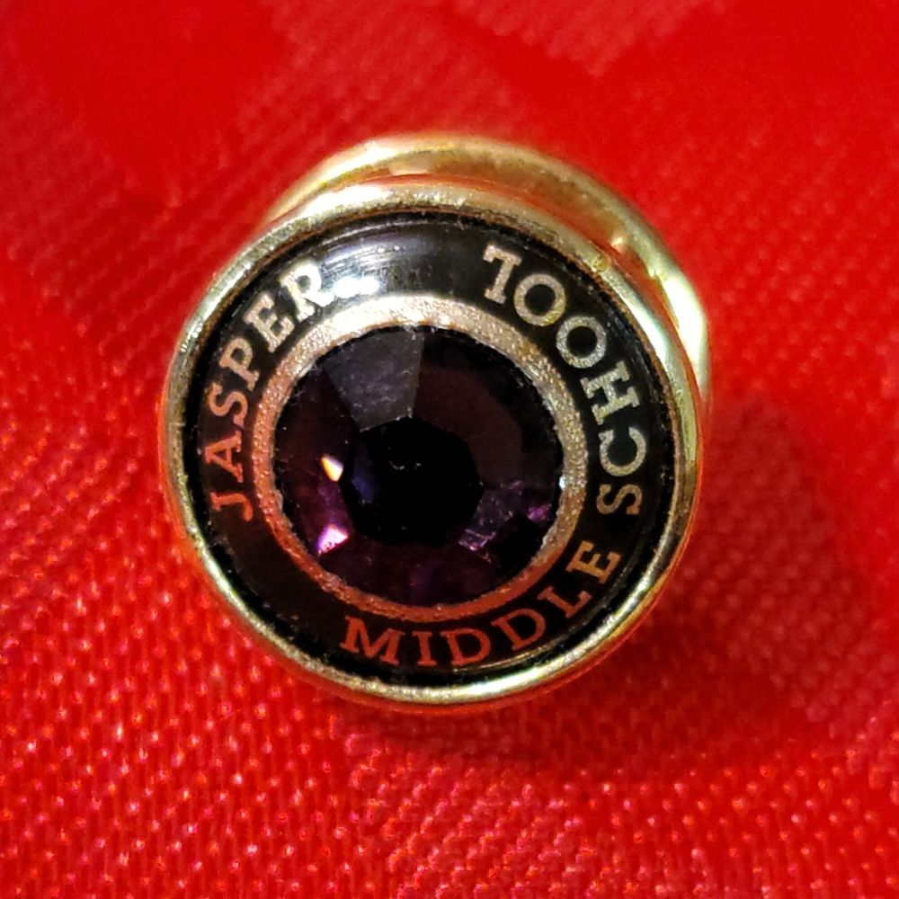 Jasper Middle School Pin, Purple Stone